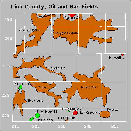 Linn County oil and gas map