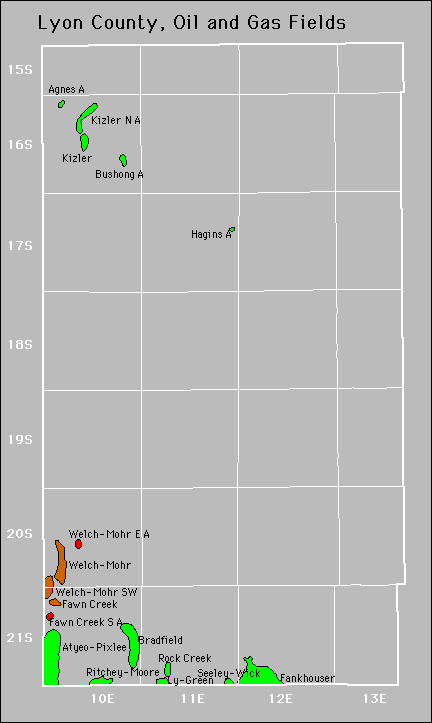 Lyon County oil and gas map