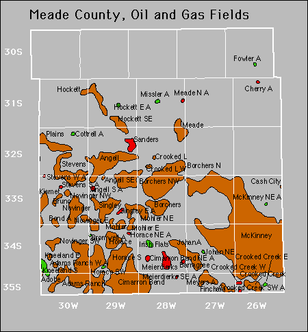 Meade County oil and gas map