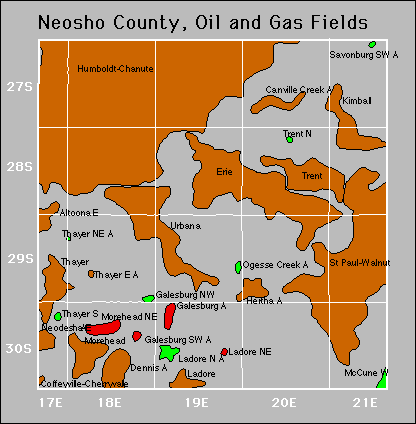 Neosho County oil and gas map