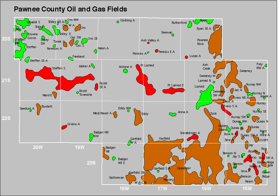 Pawnee County oil and gas map