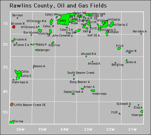 Rawlins County oil and gas map