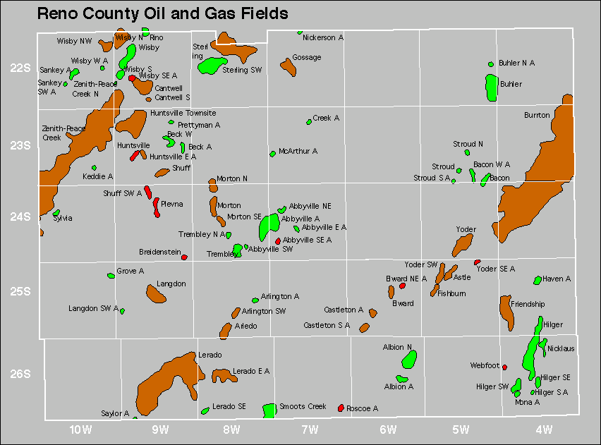 Reno County oil and gas map