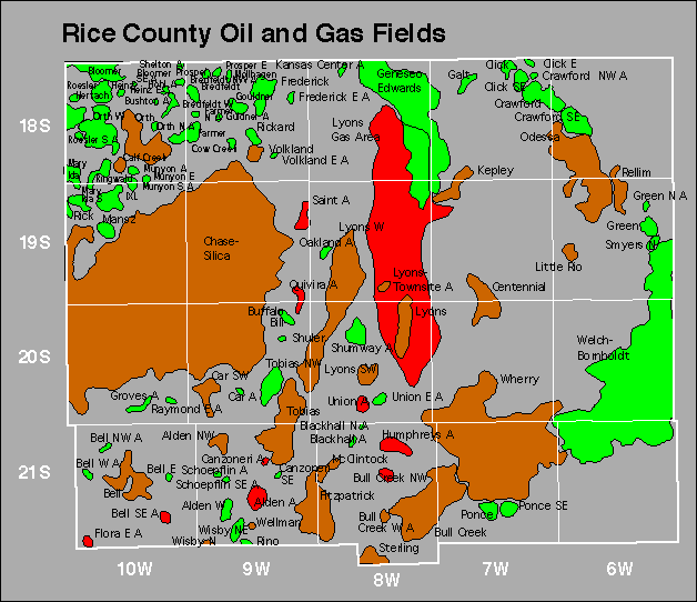 Rice County oil and gas map