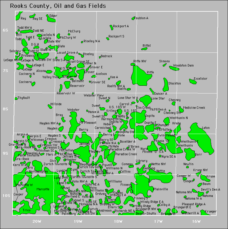 Rooks County oil and gas map