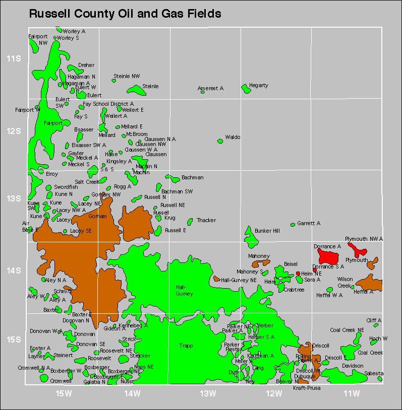 Russell County oil and gas map