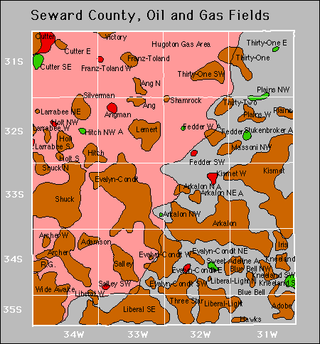 Seward County oil and gas map