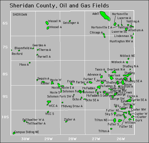 Sheridan County oil and gas map