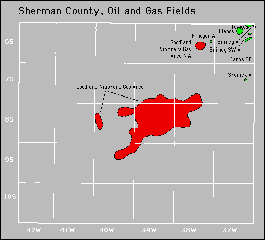 Sherman County oil and gas map