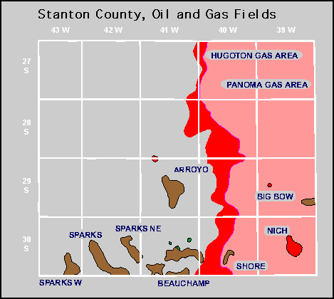 Stanton County oil and gas map