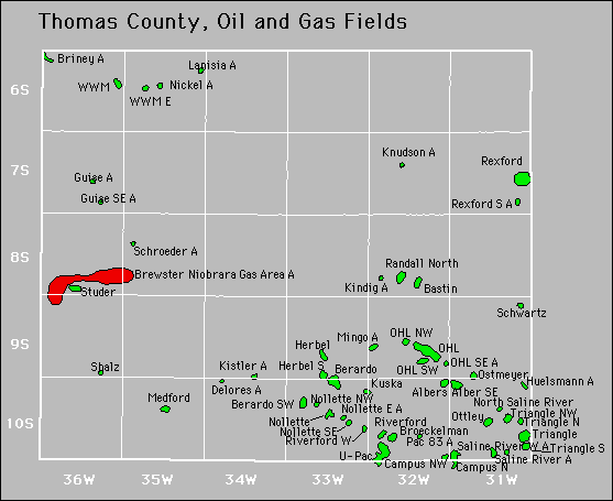 Thomas County oil and gas map