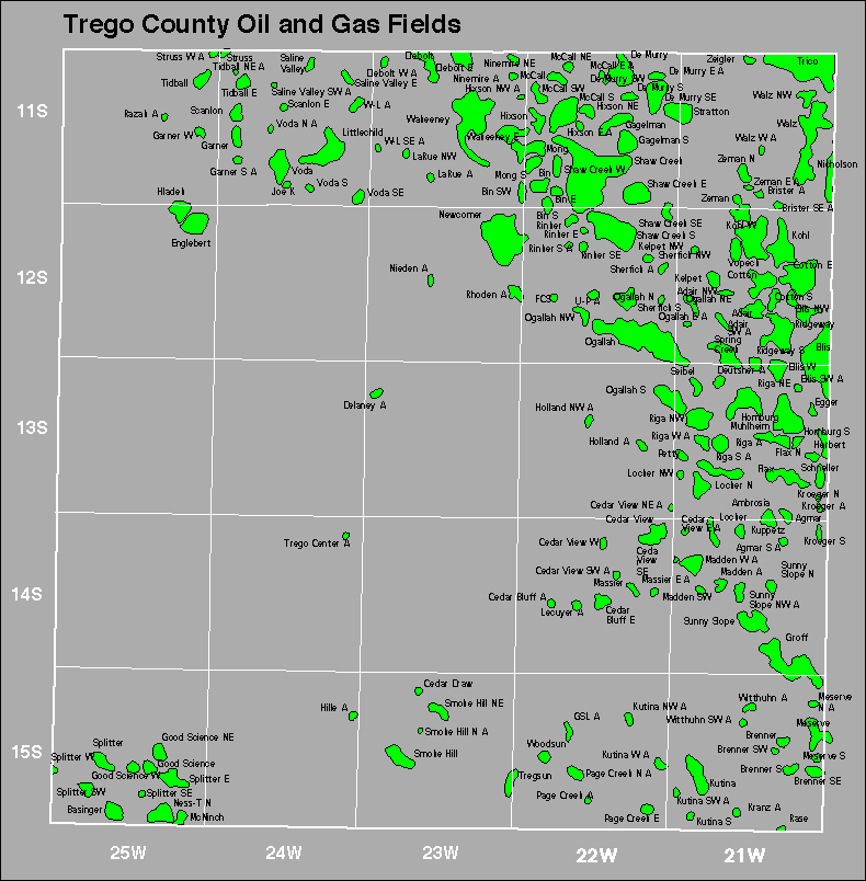 Trego County oil and gas map