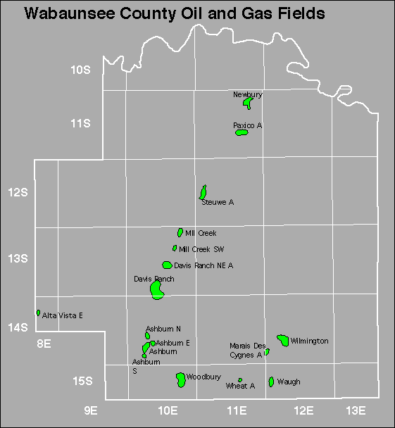 Wabaunsee County oil and gas map