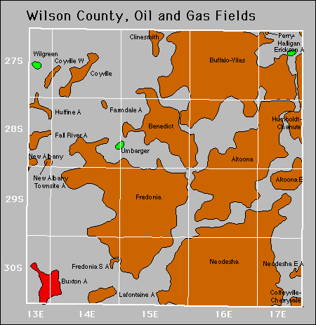Wilson County oil and gas map