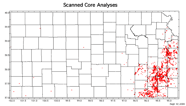 Map of scanned core analyses