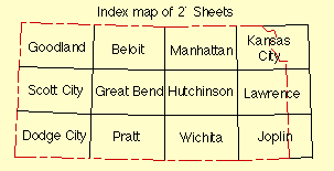 index map of Kansas 2-degree quadrangles