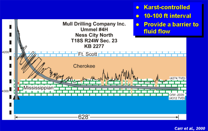Schematic shows rock types found by horizontal well.