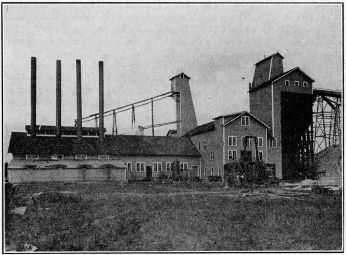 Black and white photo of lead-zinc mill at Westville, Kan.
