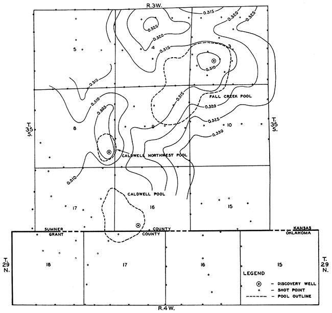 Isochronous map of upper Pennsylvanian-Arbuckle interval.