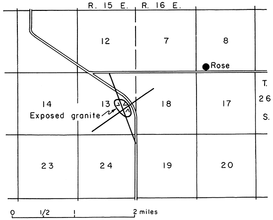 Map of Rose Dome area showing two traverses.