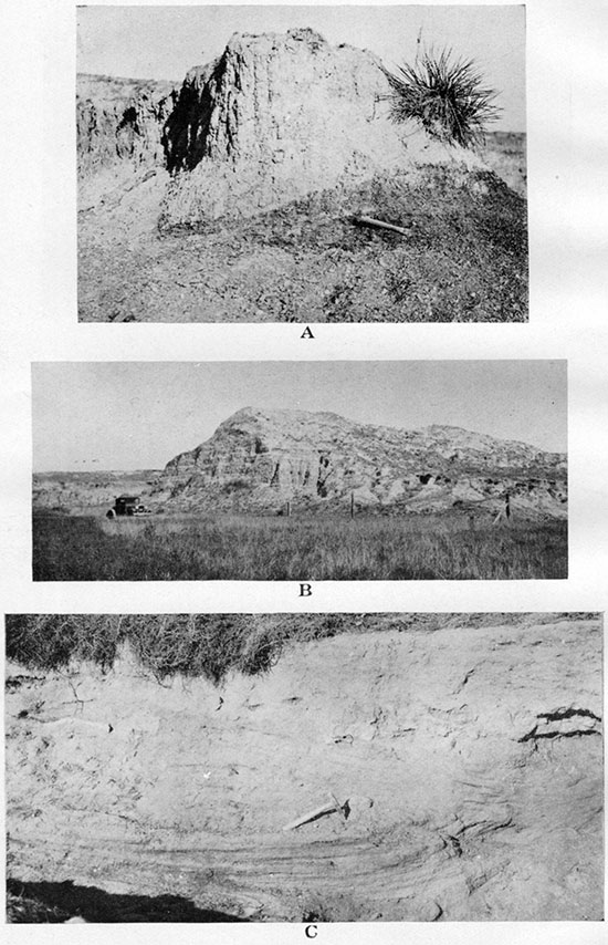 Three black and white photos of Sanborn formation.