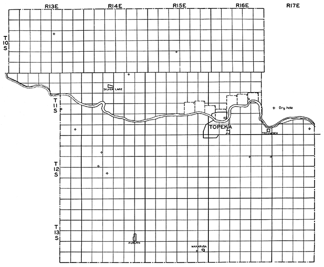 Base map of Shawnee County, showing location of wells.
