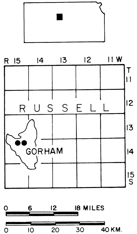 Two subsidence areas in Forham oilfield in Russell Co.
