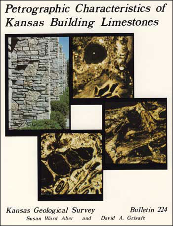 small image of the cover of the book; white color with title and authors in black; four photos of limestone.