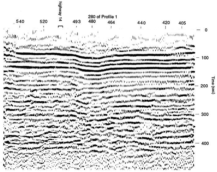Seismic section of profile 2.