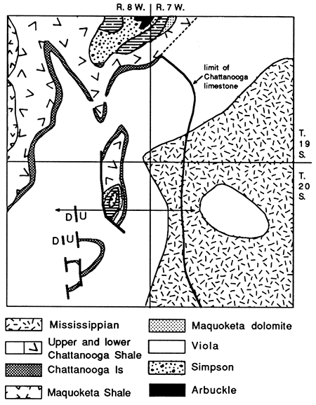 Subcrop map at the basal Pennsylvanian unconformity.