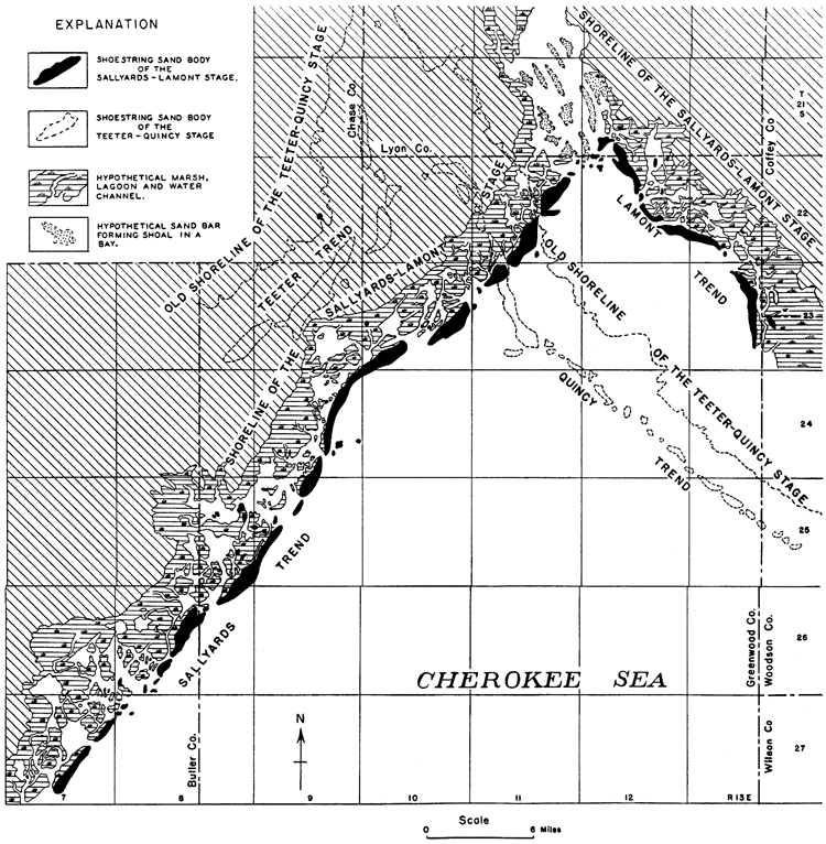 Greenwood-Butler County region during the Sallyards-Lamont stage of the Cherokee sea.
