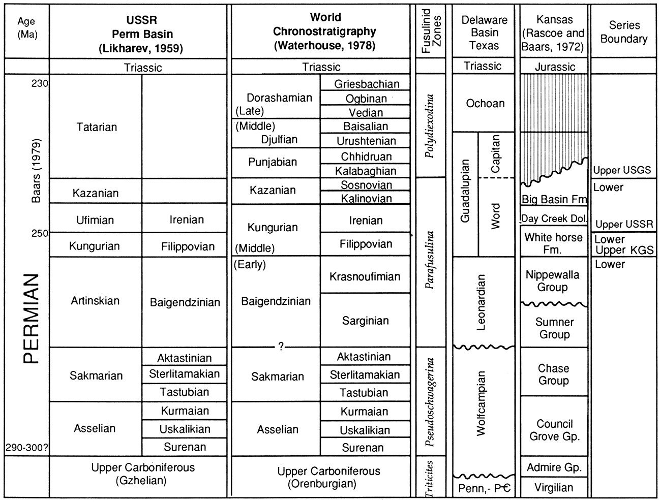 Range of characteristic genera and species of inflated schwagerinids and their possible evolutionary and phylogenetic relationship.