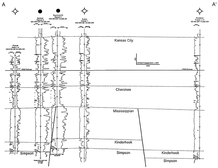 Northeast-southwest structural cross section across a part of Walta field.
