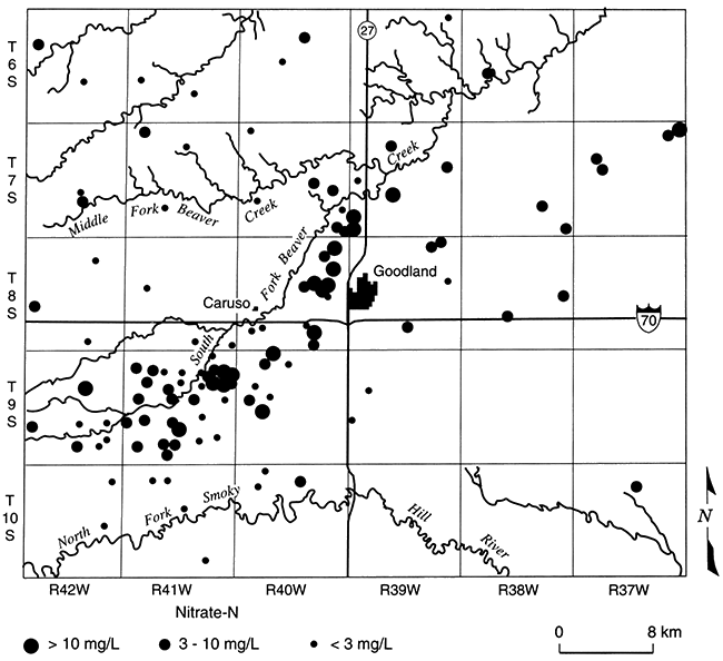 Wells sampled in the Goodland, Kansas, area.