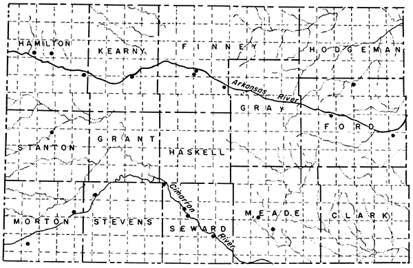 Map showing location of principal gravel pits.