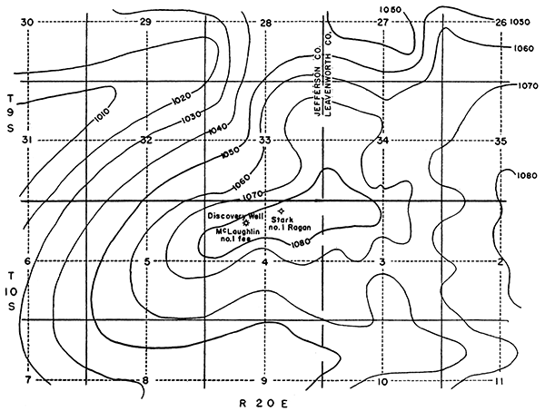 Original surface structure map of McLouth field by Hunstman Haworth assisted by C. B. Taylor.