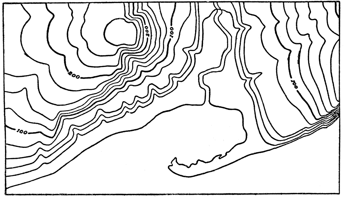 Contour map of area shown in Figure 34.