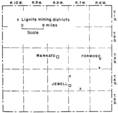 Mining districts located in SE part of county,between Jewell and Formoso.