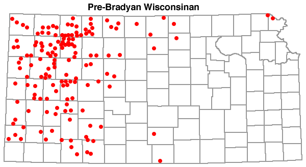 Pre-Bradyan Wisconsinan samples primarily in western Kansas, Doniphan County, Harper and Kingman counties