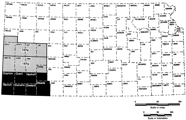 Study covers Stanton, Grant, Haskell, Morton, Stevens, Seward, Meade, and southern Gray in SW Kansas.