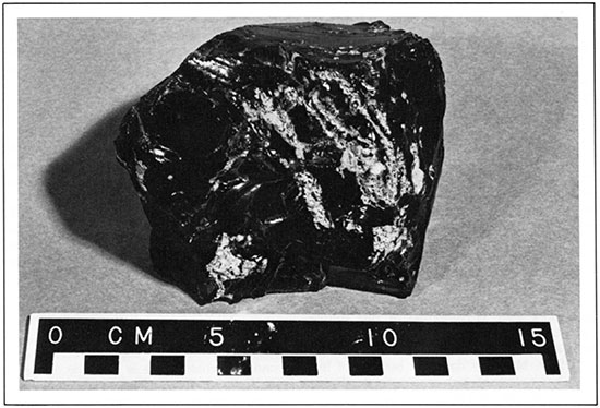 Obsidian, an Igneous Rock from New Mexico.
