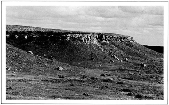 Ogallala Formation and Underlying Jurassic Rock at Point of Rocks in Morton County.