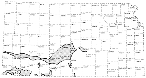 Location map. Active dunes, Hamilton County.
