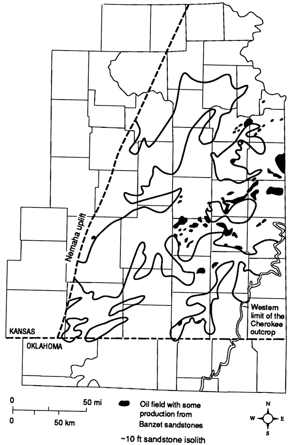 Fields primarily in east-central Kansas, starting at the Missouri border.