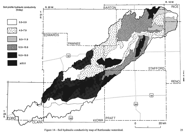 Soil associations shown for whole of watershed.