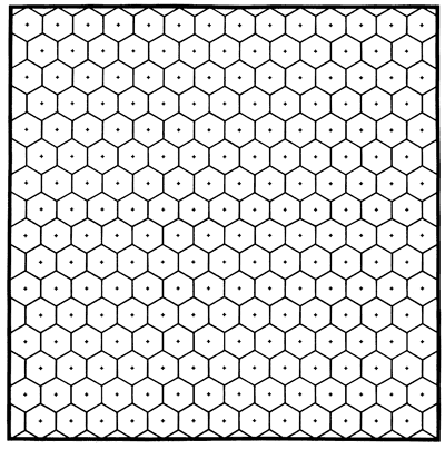 Hexagonal pattern can be used to select once well in each hexagon; remove extra wells, and find where wells are needed.