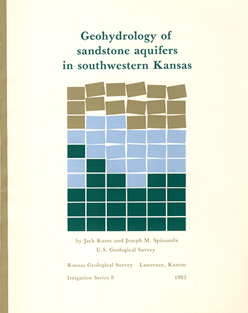 Cover of the book; cream paper with green text; image is a blocky model of an aquifer made of tan, blue, and green squares.