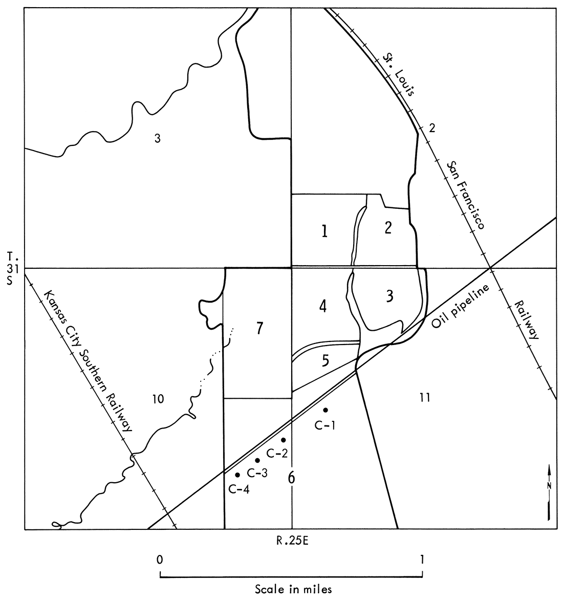 Map of location of rock-core sampling sites.