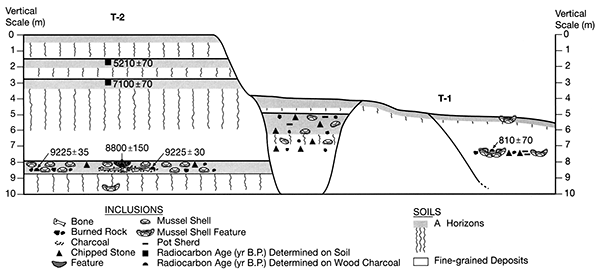 Diagram of the cutbank at the Claussen site.
