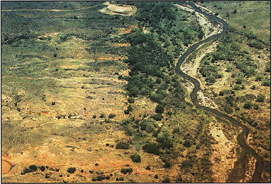 Color photo of aerial view of the Cooper site vicinity.